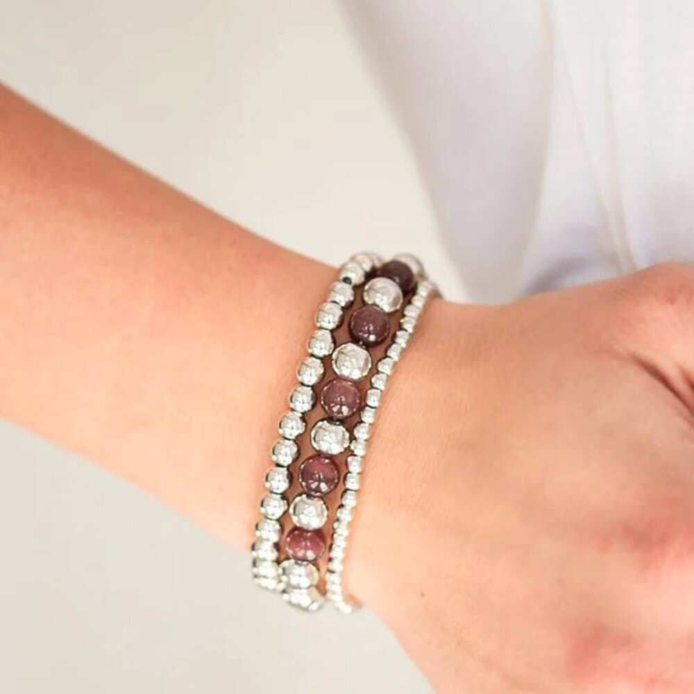 Paparazzi Jewelry Accessories - Always On The GLOW - Purple Bracelet - Vintage